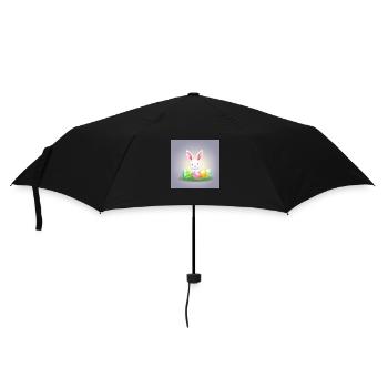 „Magischer Hasenmoment“ - Regenschirm (klein) - Schwarz - Vorne