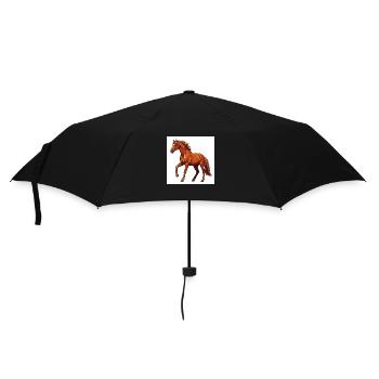 Das Pferd: Ein edles Tier - Regenschirm (klein) - Schwarz - Vorne