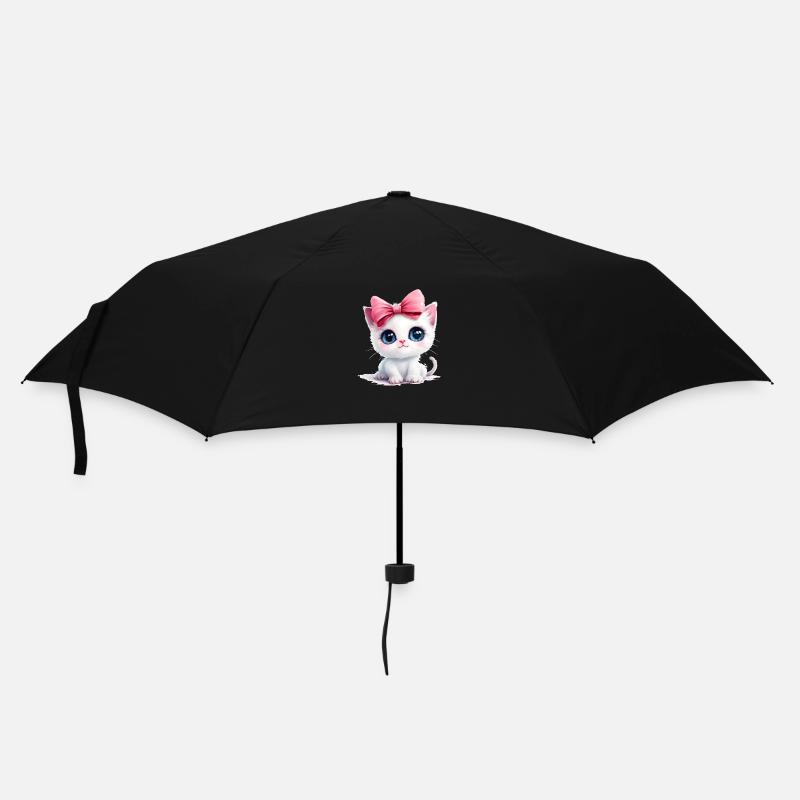 Chat mignon avec arc sur la tête - Parapluie standard - noir