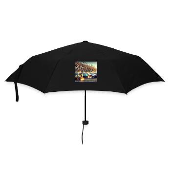 Rennwagen kurz vor dem Ziel - Regenschirm (klein) - Schwarz - Vorne
