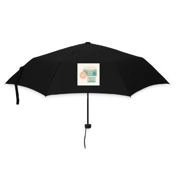 80er Jahre Musik - Regenschirm (klein) - Schwarz - Vorne