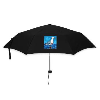 Moin, ihr Strandpiraten - Regenschirm (klein) - Schwarz - Vorne