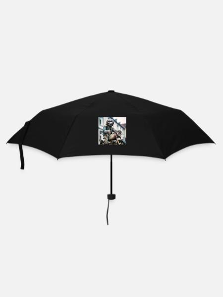 Faultier Wanderer Gentelmen Biker - Regenschirm (klein) - Schwarz