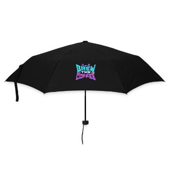 Brew The Coffee - 80s Design - Regenschirm (klein) - Schwarz - Vorne