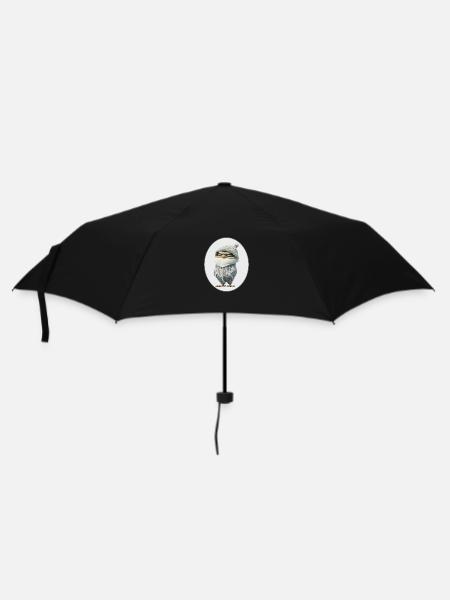Eule - Regenschirm (klein) - Schwarz