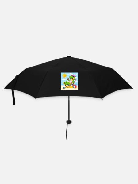 Rex am Strand - Regenschirm (klein) - Schwarz