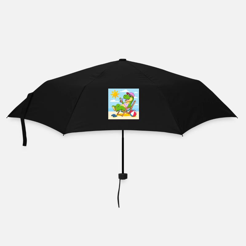 Rex am Strand - Regenschirm (klein) - Schwarz
