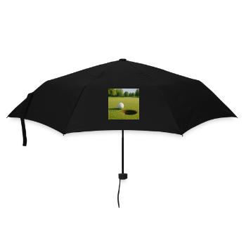 Golf -Golfball auf Grün - Regenschirm (klein) - Schwarz - Vorne