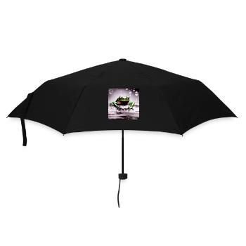 Green Tree Frog Water Puddle Drop Jump - Umbrella (small) - black - Front