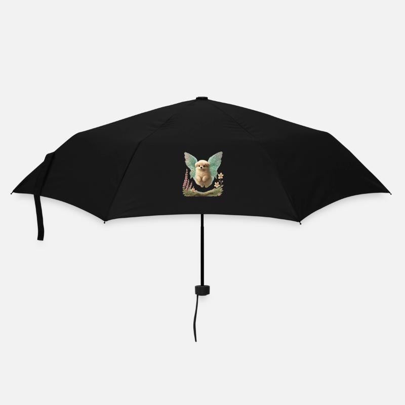 Feenhund - Regenschirm (klein) - Schwarz