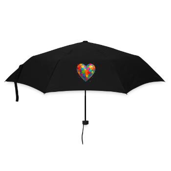 Herz Farbenfroh - Regenschirm (klein) - Schwarz - Vorne