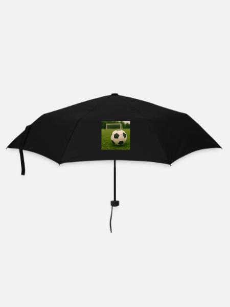 Sport - Fußball - Regenschirm (klein) - Schwarz