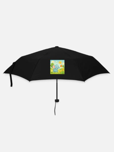 Elefant - Regenschirm (klein) - Schwarz