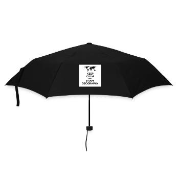 Ruhe bewahren und Geographie studieren - Regenschirm (klein) - Schwarz - Vorne