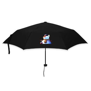 Bonhomme de neige avec lunettes de soleil - Parapluie standard - noir - Devant