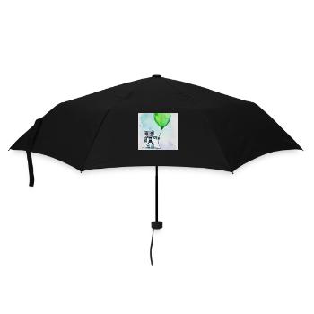 Roboter mit Ballon - Regenschirm (klein) - Schwarz - Vorne