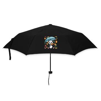 Hand drawn panda with umbrella - Umbrella (small) - black - Front