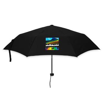 Piano on rainbow - Umbrella (small) - black - Front