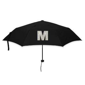 M, letter, letter M, initial, initial M, monogram, - Regenschirm (klein) - Schwarz - Vorne