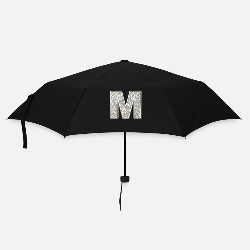 M, letter, letter M, initial, initial M, monogram, - Regenschirm (klein) - Schwarz