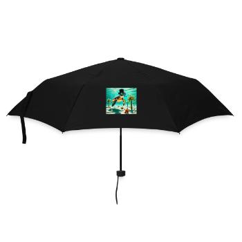 Schildkröte - Regenschirm (klein) - Schwarz - Vorne