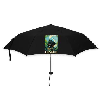 Railway Bridge Forest Steam Locomotive Train Children - Umbrella (small) - black - Front