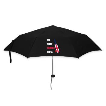 Eat Sleep Cricket Repeat England Flag Cricket Bat - Umbrella (small) - black - Front