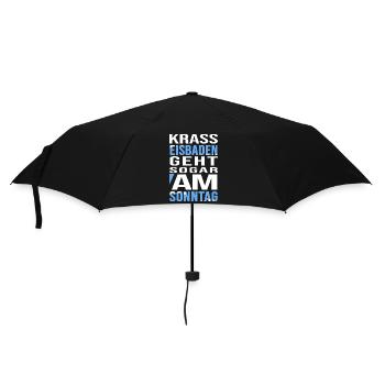 krasser eisbader eiskalt sonntag eisbaden kneipp - Regenschirm (klein) - Schwarz - Vorne