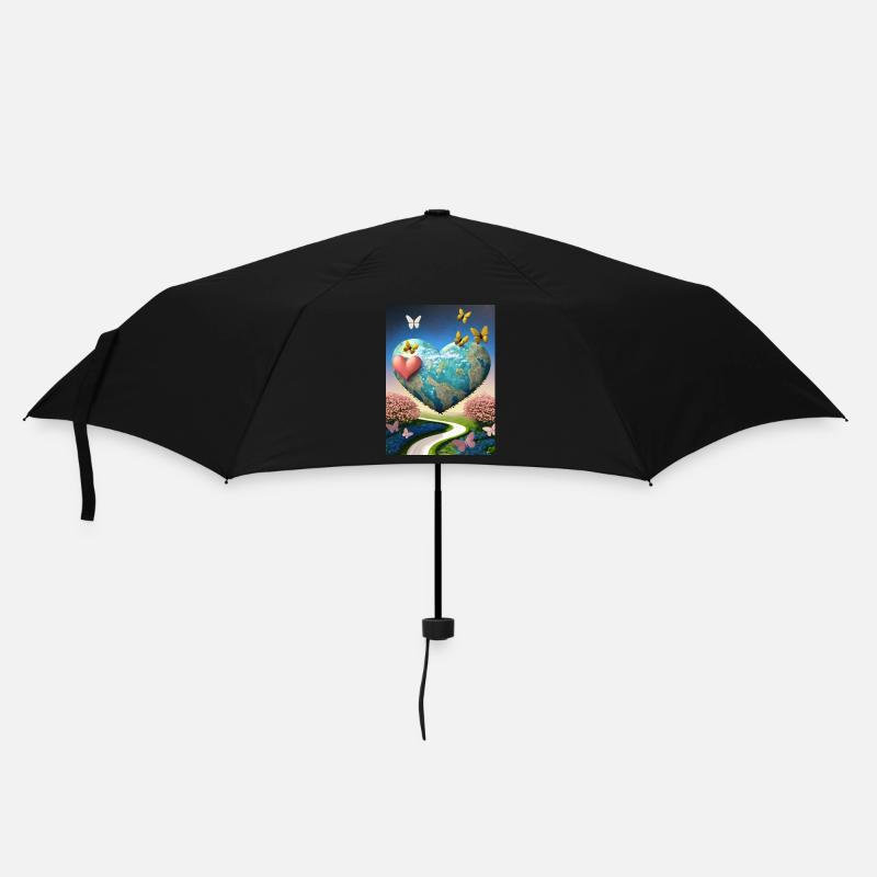 Unsere Erde - Regenschirm (klein) - Schwarz