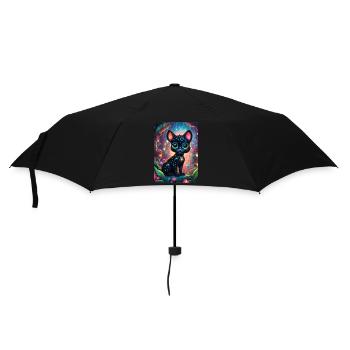 A cute little chibi panther - Umbrella (small) - black - Front