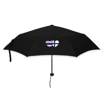 Thaïlande Finlande Flag Heart - Parapluie standard - noir - Devant