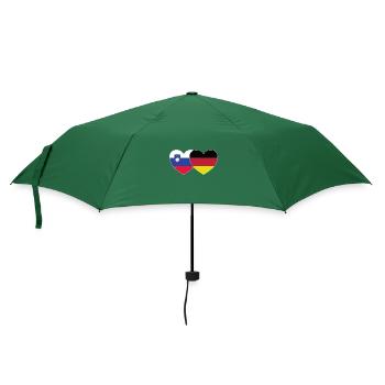 Slowenien Deutschland Flagge Herz - Regenschirm (klein) - Flaschengrün - Vorne