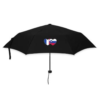 France Slovenia Flag Heart - Umbrella (small) - black - Front