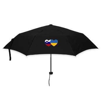 Slovenia Ukraine Flag Heart - Umbrella (small) - black - Front
