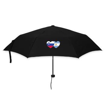 Slovenia Argentina Flag Heart - Umbrella (small) - black - Front