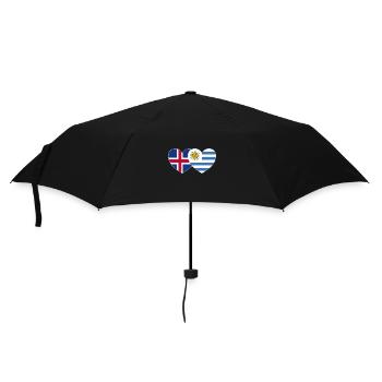 Islande Uruguay Flag Heart - Parapluie standard - noir - Devant