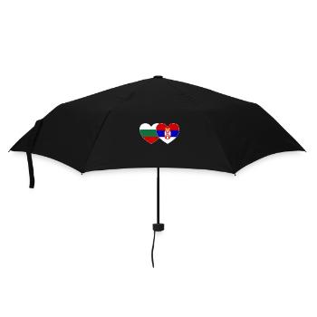 Bulgarie Serbie Drapeau Cœur - Parapluie standard - noir - Devant