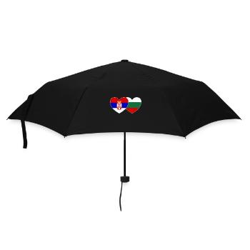 Serbie Bulgarie Drapeau Cœur - Parapluie standard - noir - Devant