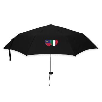 Liechtenstein Italien Flagge Herz - Regenschirm (klein) - Schwarz - Vorne