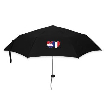 Croatie France Flag Coeur - Parapluie standard - noir - Devant