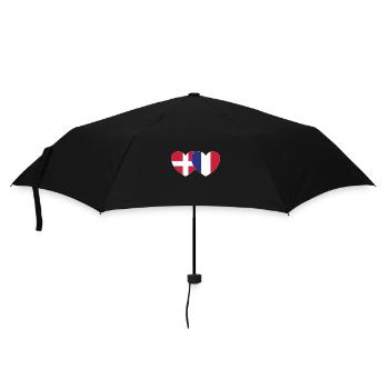 Dänemark Frankreich Flagge Herz - Regenschirm (klein) - Schwarz - Vorne