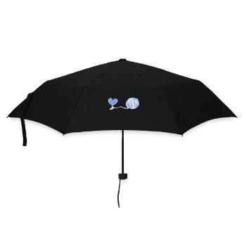 Symbole du cœur laine ligne rose amour - Parapluie standard - noir - Devant