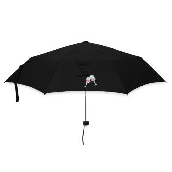 Handschrift Wein T shirt - Regenschirm (klein) - Schwarz - Vorne