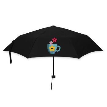 I love coffee and flowers - Umbrella (small) - black - Front