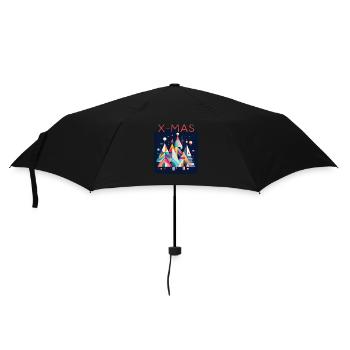 Merry X-Mas - Regenschirm (klein) - Schwarz - Vorne