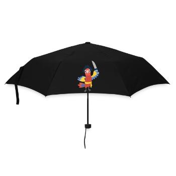 Papagei - Regenschirm (klein) - Schwarz - Vorne