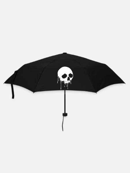 Crâne blanc et graffiti - Parapluie standard - noir