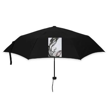 Schöne Frau Portrait – Realistische Skizze - Regenschirm (klein) - Schwarz - Vorne