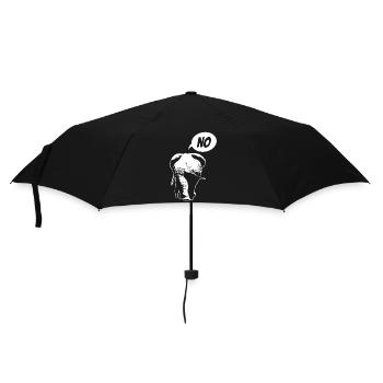 Nein, ich muss garnichts - Elefant - Spruch - Regenschirm (klein) - Schwarz - Vorne