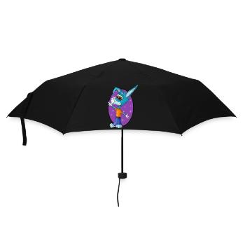 Lustiger kleiner Osterhase - Regenschirm (klein) - Schwarz - Vorne